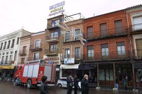 Desprendimiento en el interior de un edificio de la Plaza Mayor