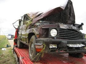 Accidente en la carretera de Nava del Rey a Alaejos