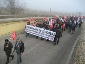 Los trabajadores de Made realizan una manifestación hasta la Plaza Mayor de Medina