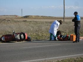 Medina del Campo: Dos heridos en un accidente de moto en la carretera de Las Salinas