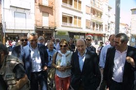 Rubalcaba paró en Medina en el inicio de la campaña de las Europeas