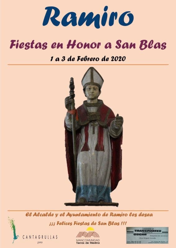 Llegan las Fiestas en Honor a San Blas en Ramiro, del 1 a 3 de Febrero de 2020