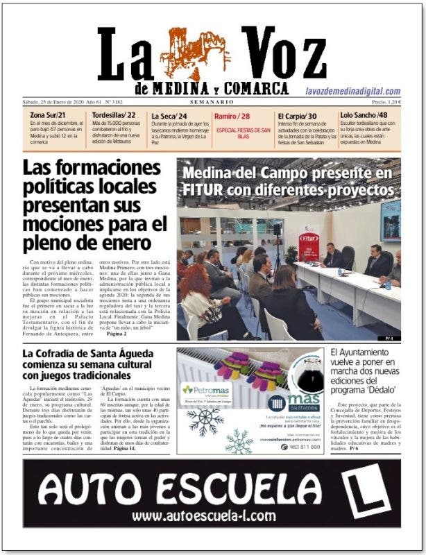 Portada de La Voz de Medina y Comarca de esta semana