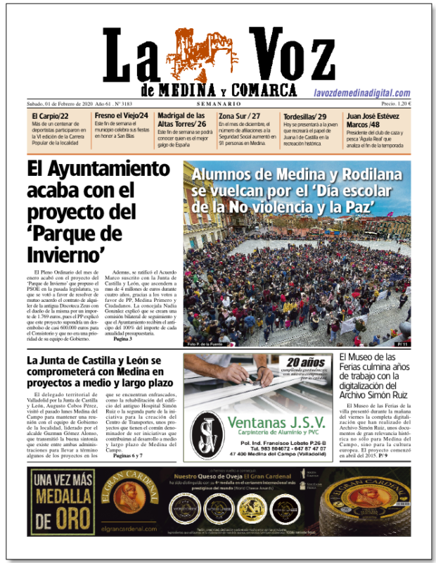 Portada de La Voz de Medina y Comarca de esta semana