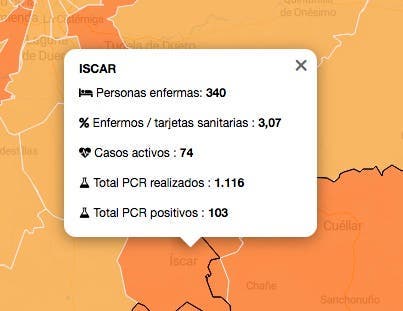 Suben los casos activos de Covid-19 en las zonas básicas de Íscar y Portillo