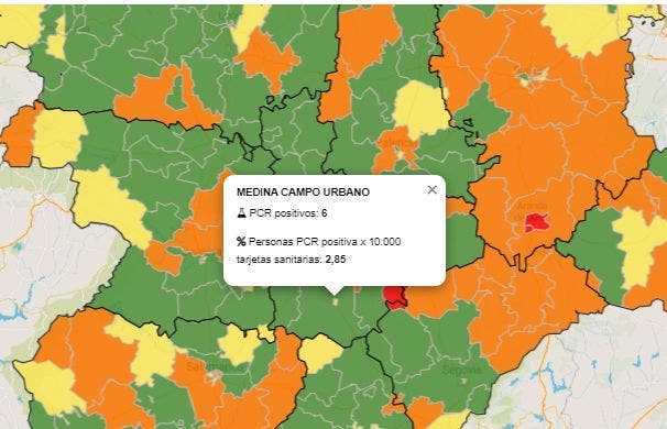 Medina del Campo en nivel amarillo con 6 positivos en los últimos 7 días