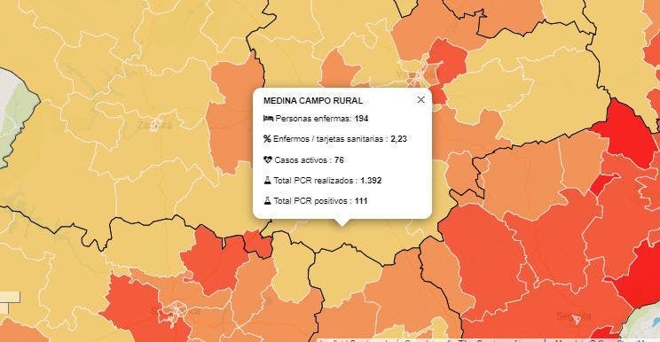 Se disparan los datos de casos activos en Medina Rural hasta los 76 positivos