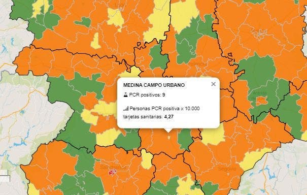 La zona básica de salud de Medina Urbano abandona el verde tras registrar 9 positivos en los últimos 7 días