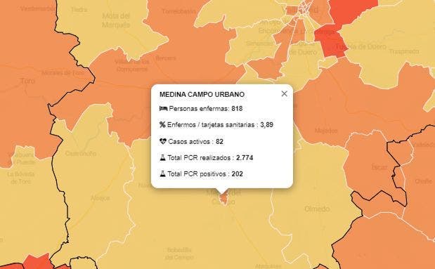 Medina Urbano alcanza la cifra de 82 casos activos por Covid-19 tras sumar 13 en las últimas 24 horas