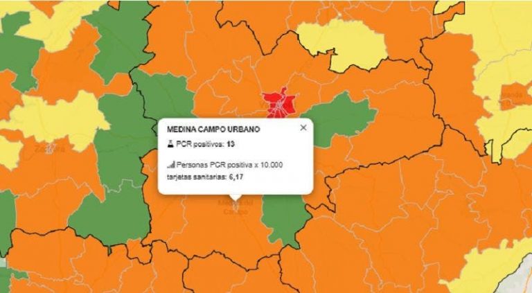 La zona básica de salud de Medina Urbano entra en nivel naranja tras sumar 4 positivos en el día de ayer