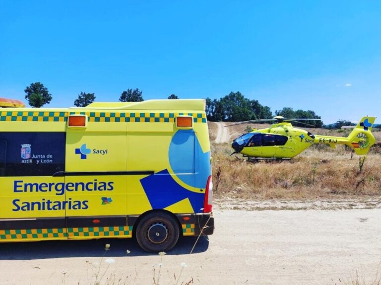 Un ciclista de 79 años trasladado en un helicóptero sanitario