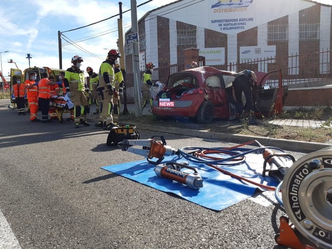 Heridas cuatro personas en un accidente de tráfico en la calle Topacio de Valladolid