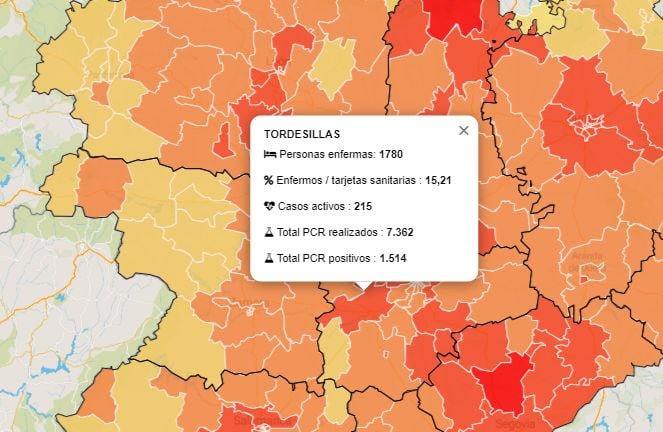 Crece el número de casos activos por COVID-19 en las zonas de salud de Medina y Comarca