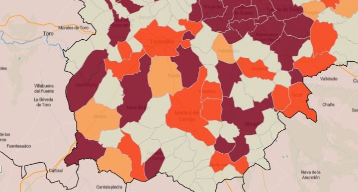 Ocho pueblos de la Comarca de Medina entran en nivel de riesgo «Muy Alto»
