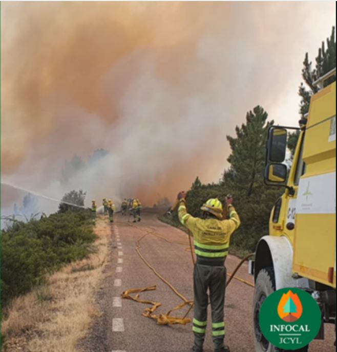 El incendio forestal en Trabazos (Zamora) declarado de Nivel 2