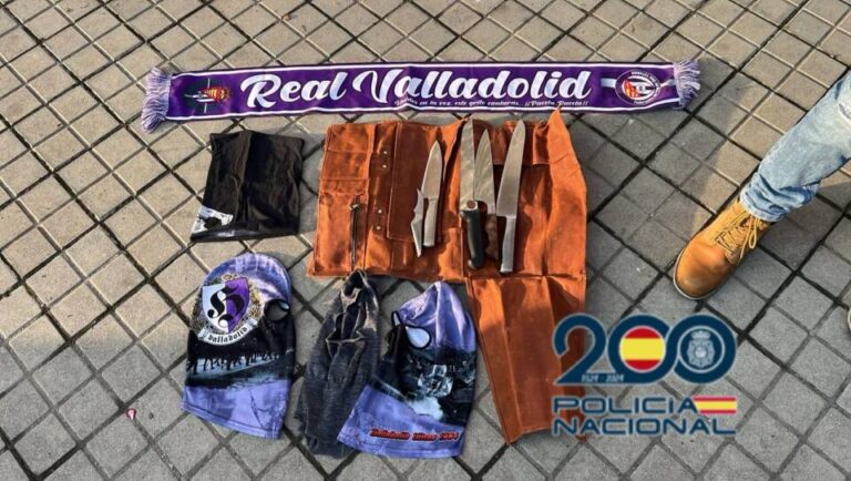 La Policía Nacional identifica a varios seguidores radicales en el dispositivo de seguridad del partido entre el Real Valladolid y la Real Sociedad