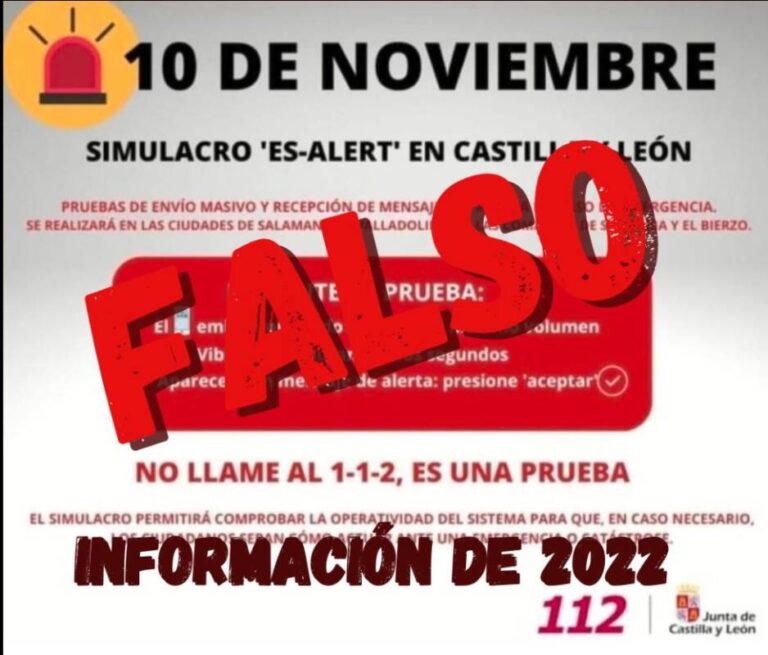 La Junta de Castilla y León desmiente la realización de un simulacro del sistema ‘ES-Alert’ este domingo 10 de noviembre