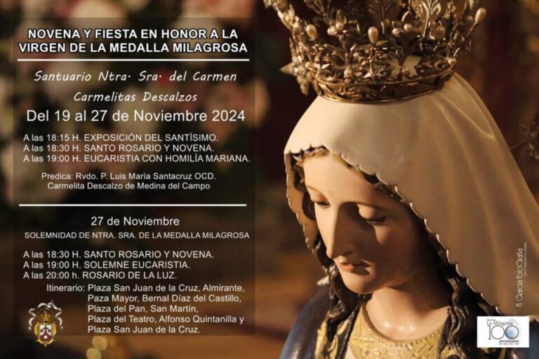 Medina del Campo celebra la novena de la Virgen de la Medalla Milagrosa entre el 19 y 27 de noviembre 